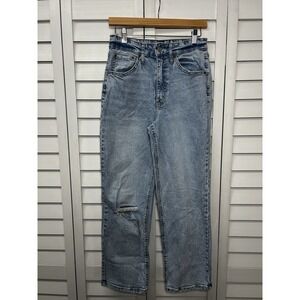 Copper Key Straight Leg Distressed Ankle Jeans Women's Size 7 Light Wash